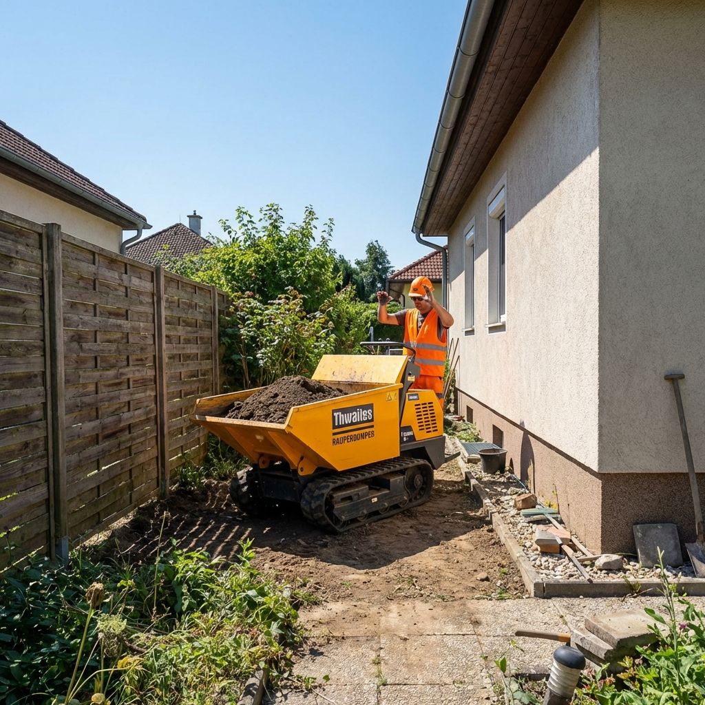 Raupendumper für schwieriges Gelände – Erdbewegungen und Keller ausgraben
